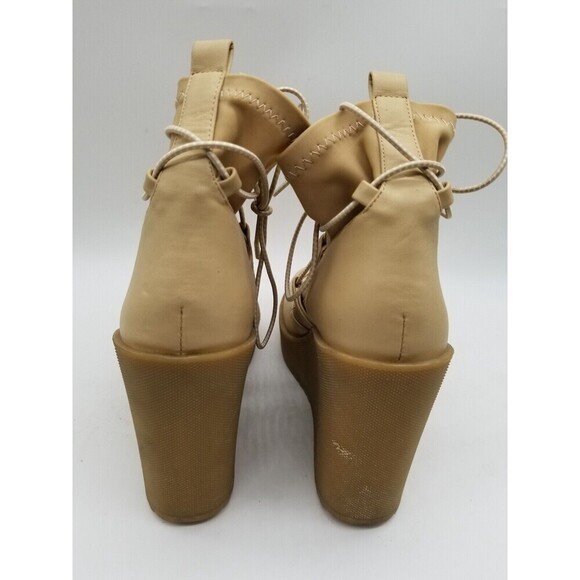 Steve Madden Womens Atomic Tan Lace Up Wedge Heel Ankle Boots Size 8 M - Picture 5 of 7